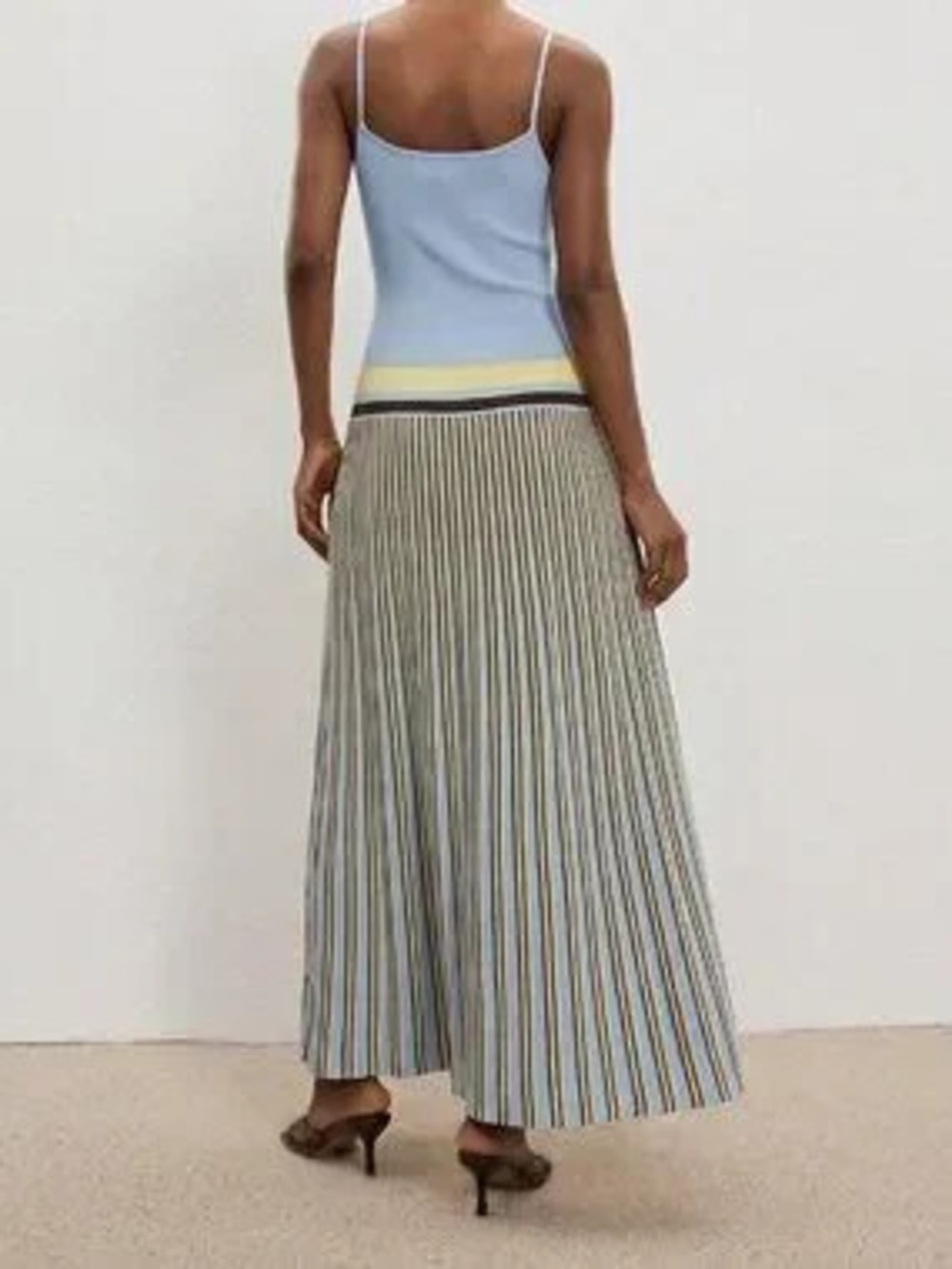 Blue Casual Women's Striped Camisole Knit Dress